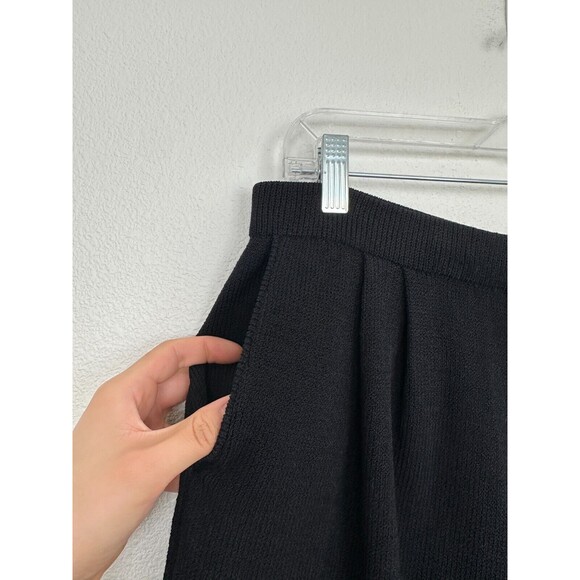 St John Santana Knit Straight Leg Crop High Waisted Pants Black Stretch Size 10 - Picture 4 of 8